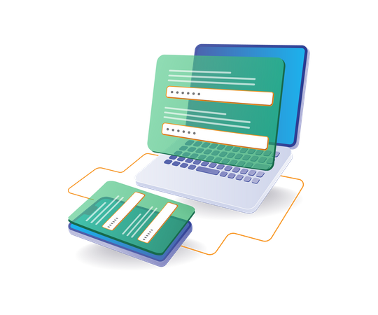 Smartphone computer security password mechanism  Illustration