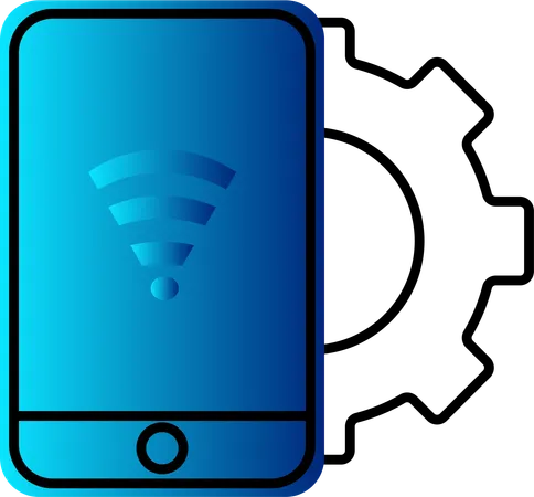 This Image Features A Smartphone Displaying A Wi Fi Signal Emphasizing The Concept Of Io T Devices Controlled Via Mobile For Convenience And Technological Advancement イラスト