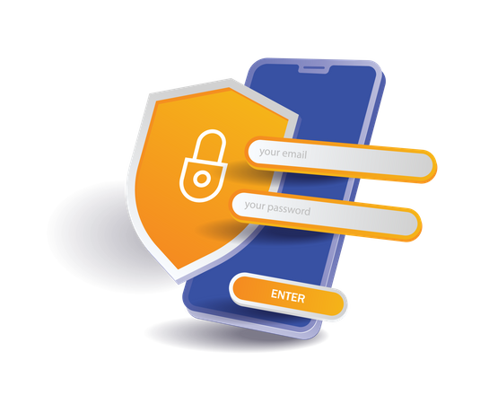 Smartphone data security  Illustration