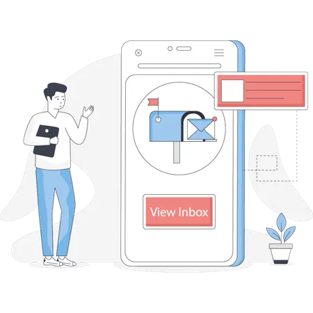 Smartphone displaying an email marketing campaign with vibrant graphics and engaging content for mobile users  Illustration
