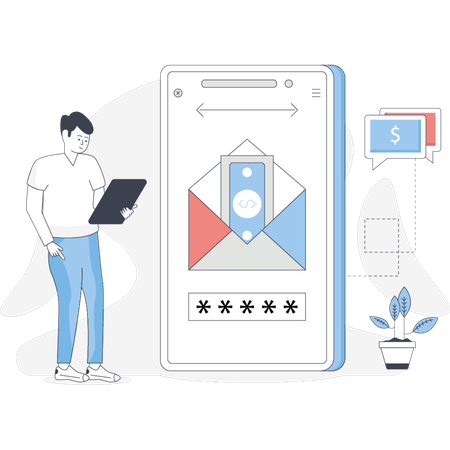 Smartphone displaying an email marketing campaign with vibrant graphics and engaging content for mobile users  Illustration