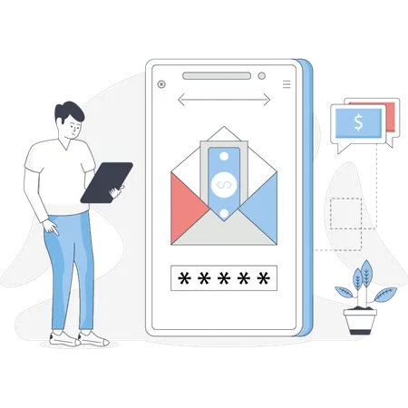 Smartphone displaying an email marketing campaign with vibrant graphics and engaging content for mobile users  Illustration