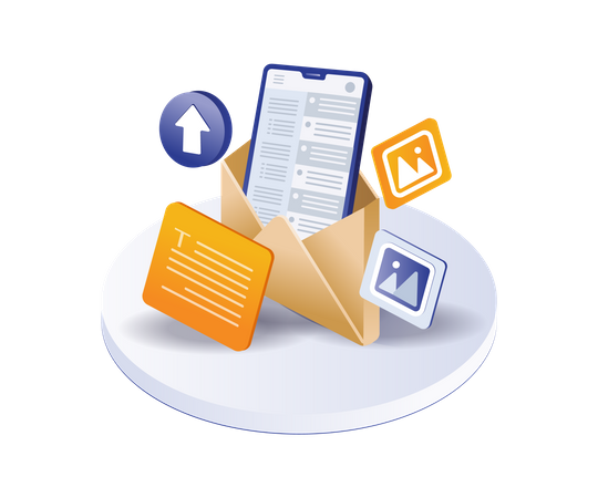 Smartphone email digital marketing technology strategy  Illustration