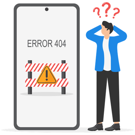 Smartphone Error 404  Illustration