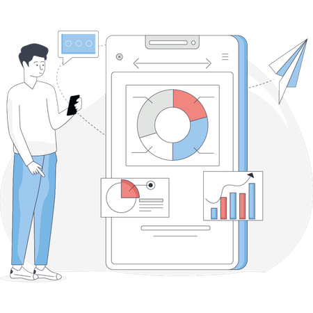 Smartphone finance advisor application  Illustration