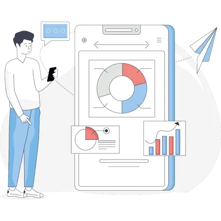 Smartphone finance advisor application  Illustration