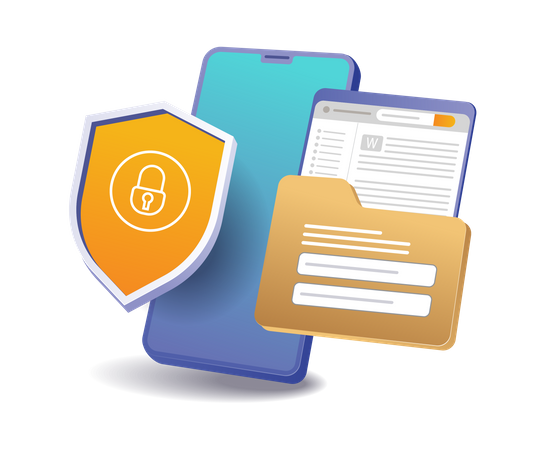 Smartphone folder data security  Illustration
