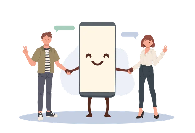 Smartphone-Freundschaft  Illustration