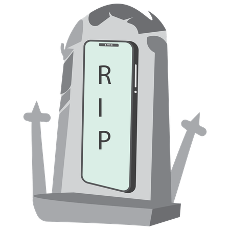 Smartphone-Friedhof  Illustration