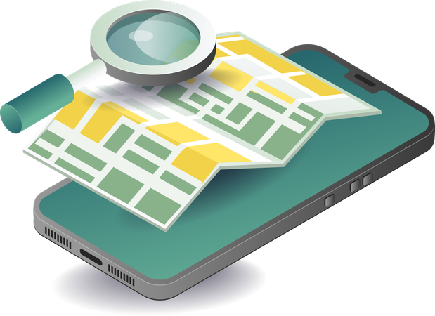 Smartphone location application  Illustration