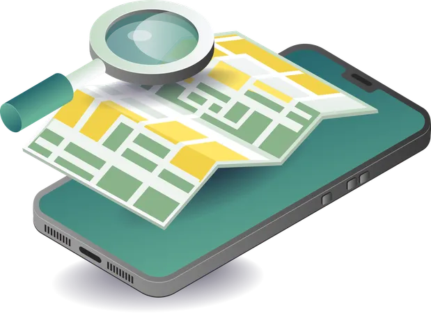 Smartphone location application  Illustration