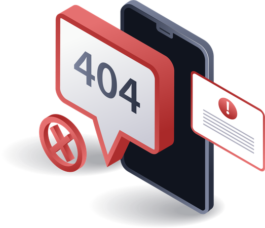 Smartphone maintenance error code 404  Illustration