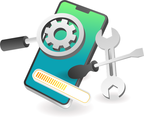 Smartphone maintenance process  Illustration