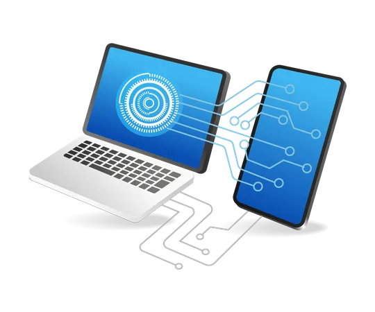 Smartphone maintenance process network  Illustration