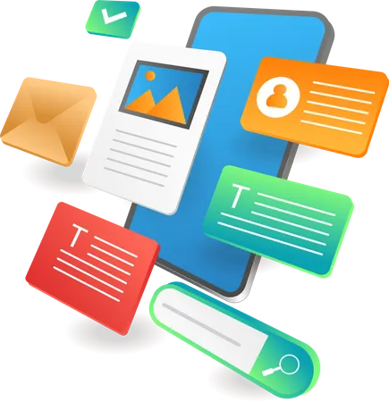 Smartphone multi information creative application  Illustration