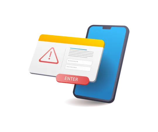 Smartphone password warning  Illustration