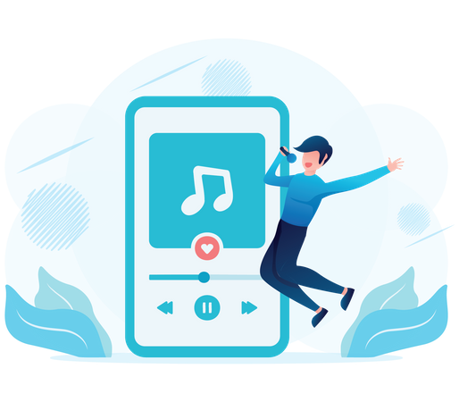 Smartphone Playing Music  Illustration