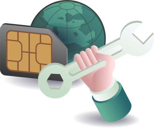 Smartphone provider setting  Illustration