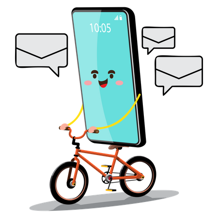 Smartphone receiving new message  Illustration