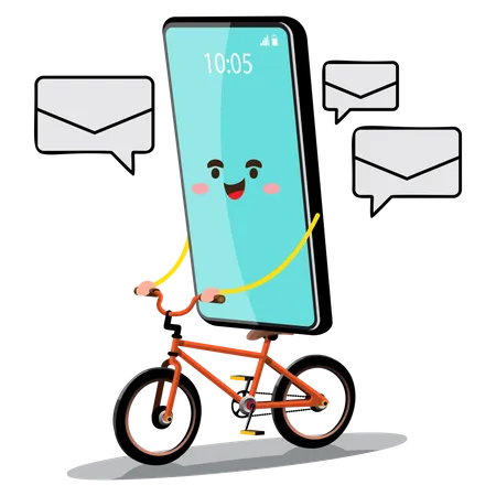 Smartphone receiving new message  Illustration