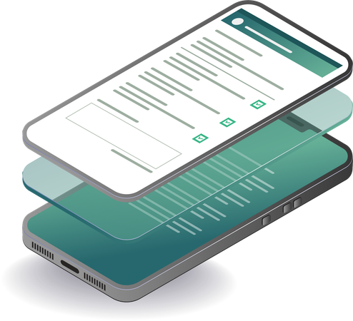 Smartphone responsive test application  Illustration