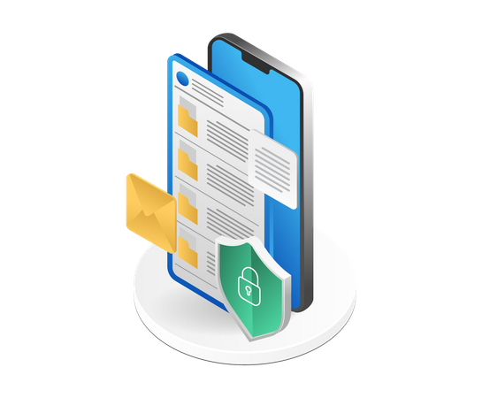 Smartphone security data folder  Illustration