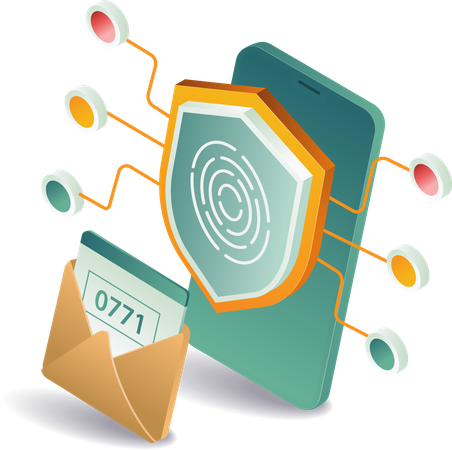 Smartphone security email confirmation  Illustration