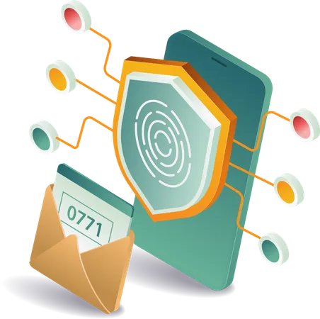 Smartphone security email confirmation  Illustration