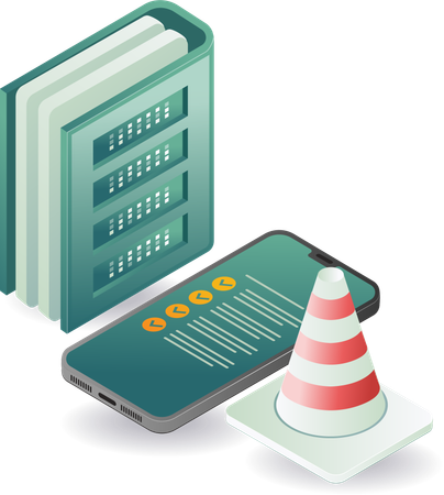 Smartphone server data repair management  Illustration