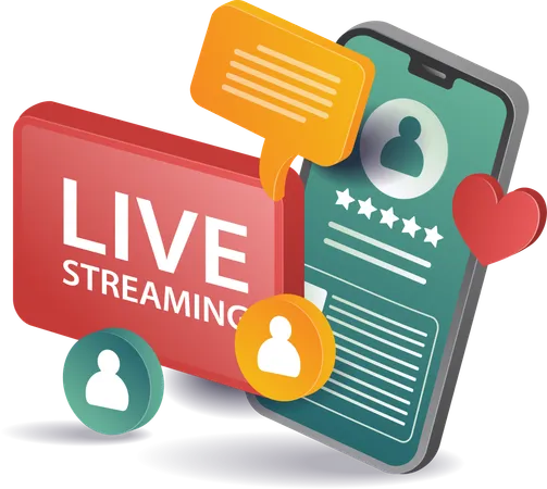 Smartphone social media live streaming  Illustration