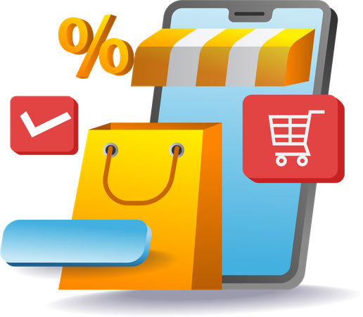 Application d'achat en ligne pour smartphone  Illustration