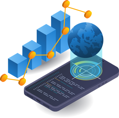 Smartphone technology business analysis  Illustration