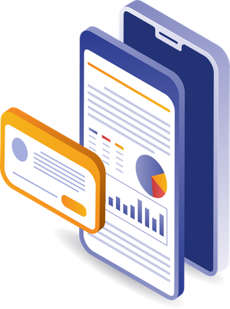 Smartphone technology data analysis screen layer  Illustration