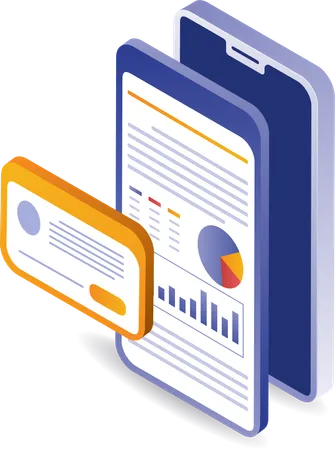 Smartphone technology data analysis screen layer  Illustration