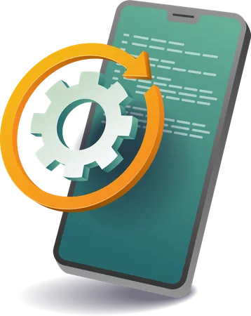 Manutenção de atualização de tecnologia de smartphone  Ilustração