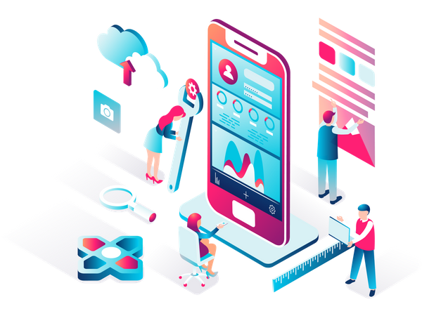 Smartphone UI-UX designing Illustration