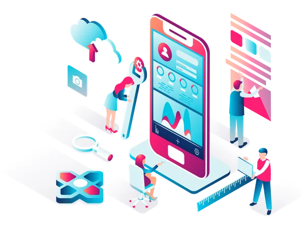 Smartphone UI-UX designing  Illustration