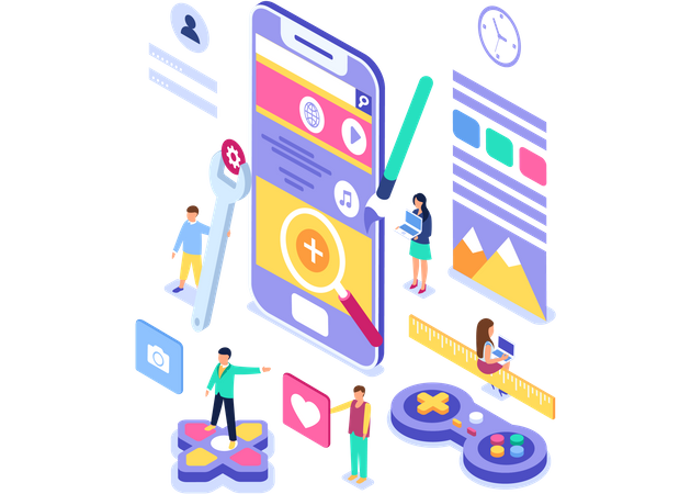 Smartphone UI-UX designing  Illustration