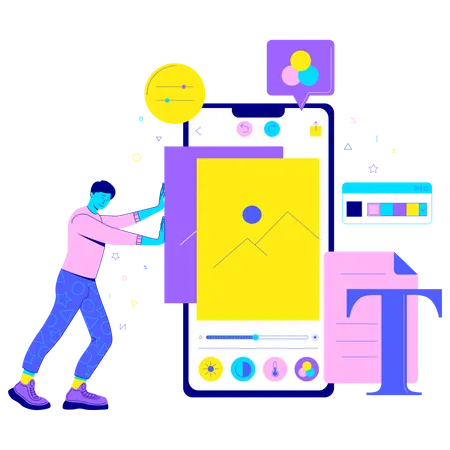 Smartphone UI-UX designing  Illustration