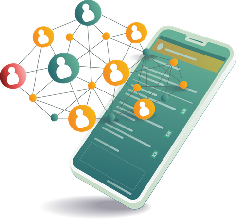 Smartphone user network application  Illustration