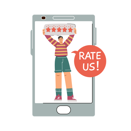 Smartphone user review  Illustration