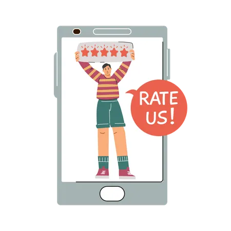 Smartphone user review  Illustration