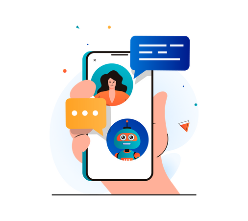 Smartphone virtual assistant  Illustration