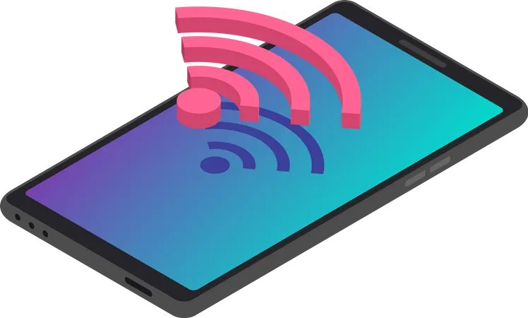 Smartphone wireless Internet connection Illustration