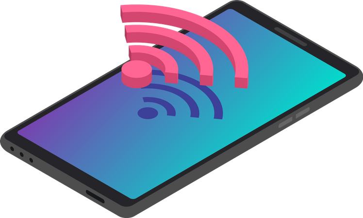 Smartphone wireless Internet connection  Illustration