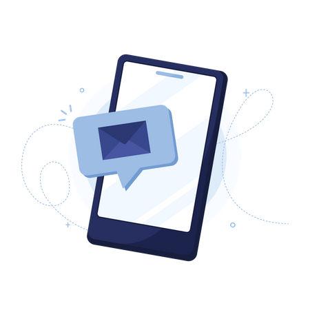 Smartphone  with Mail  Illustration