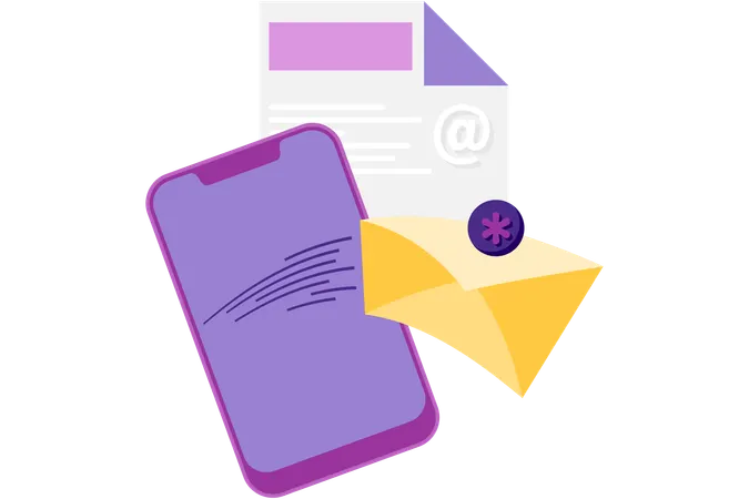 Smartphone with send message  Illustration