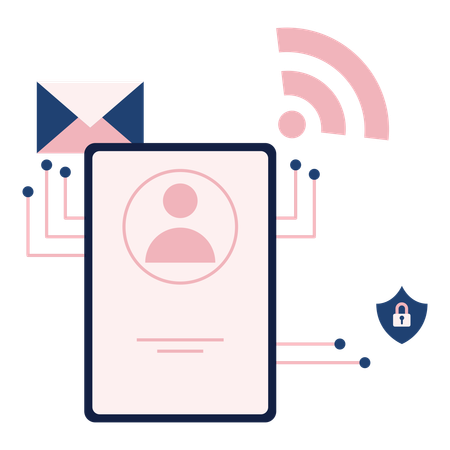 Smartphone with user interface login security  Illustration