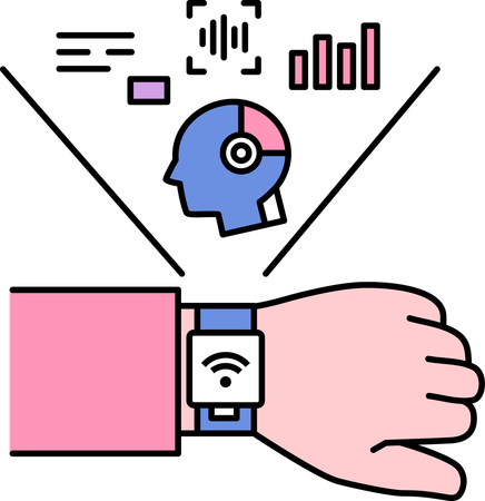 Smartwatch mit KI-Analyse  Illustration