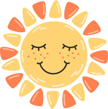 Emoji de sol sonriente  Ilustración